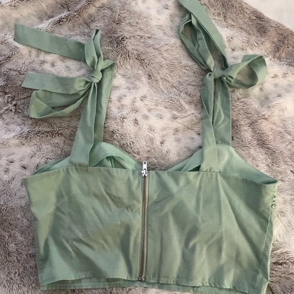 Cropped mint green ASOS corset top. - Picture 3 of 3
